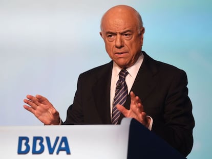El presidente del BBVA, Francisco Gonz&aacute;lez, en Bilbao el 11 de marzo de 2016. 
