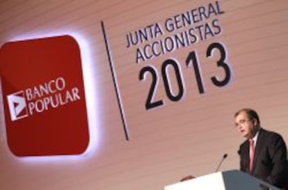 &Aacute;ngel Ron, presidente de Banco Popular, en la &uacute;ltima junta general de accionistas.