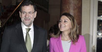 Mariano Rajoy, con la secretaria general del PP, María Dolores de Cospedal.