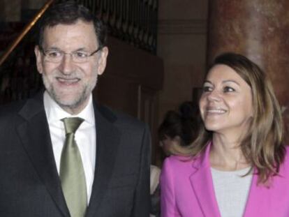 Mariano Rajoy, con la secretaria general del PP, María Dolores de Cospedal.