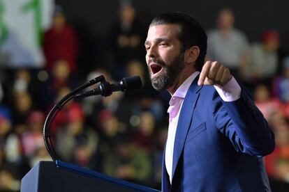 Donald Trump junior en un rally del presidente de EE UU en El Paso, Texas.