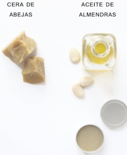 Ingredientes para una vaselina casera.