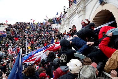 Pro-Trump protesters storm into the U.S. Capitol during clashes with police