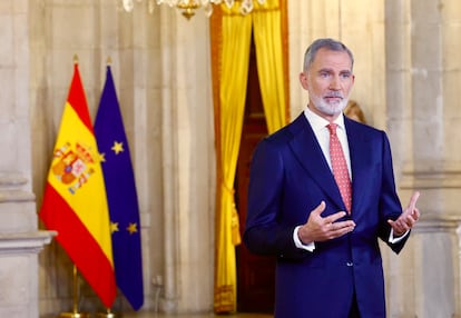 Discurso de Navidad 2025 del rey Felipe VI, en el Palacio Real de Madrid.