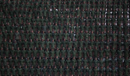 Soldados em uma cerimônia militar na semana passada na Cidade do México.