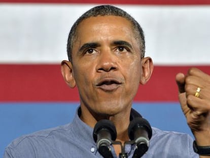 El presidente de EE UU, Barack Obama, durante un discurso en Syracuse, Nueva York.