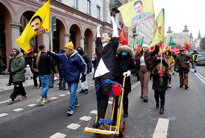 Manifestantes grupo armado kurdo PKK