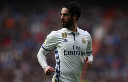 Isco, en el Bernab&eacute;u en el partido contra el Espanyol. 