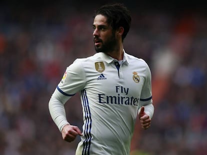 Isco, en el Bernab&eacute;u en el partido contra el Espanyol. 