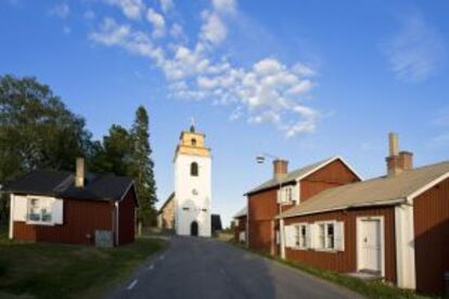 Iglesia de Gammelstad, en la ciudad de Lulea (Suecia).