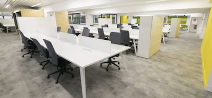 Zona del edificio destinada al coworking. Se trata de una de las apuestas más jóvenes: el espacio abrió sus puertas el pasado septiembre.