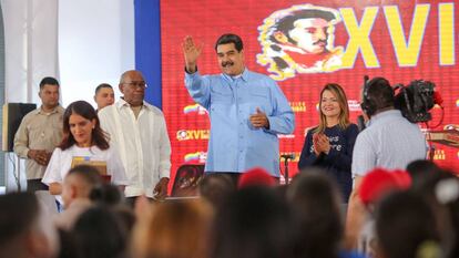 El presidente venezolano Nicolás Maduro durante un encuentro con estudiantes en Caracas.