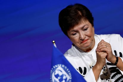 La directora gerente del FMI, Kristalina Georgieva, en una imagen de la asamblea de otoño de la institución celebrada en Marrakech.