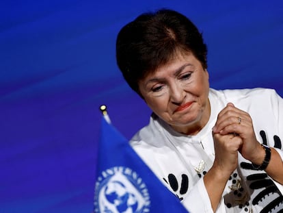 La directora gerente del FMI, Kristalina Georgieva, en una imagen de la asamblea de otoño de la institución celebrada en Marrakech.