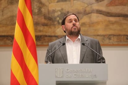 El líder d'ERC, Oriol Junqueras, després del pacte de dimecres.