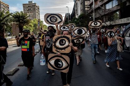 Manifestantes en Chile.