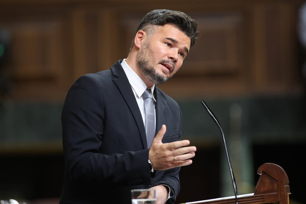 El portavoz de ERC, Gabriel Rufián, este miércoles en el Congreso.