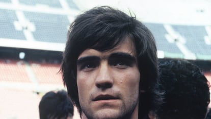 Marcos Alonso, durante la presentación en el Barcelona en la temporada 82-83.