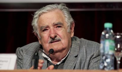 Former President Mujica in Buenos Aires on Monday.