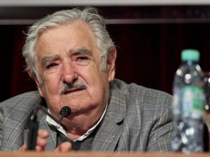 Former President Mujica in Buenos Aires on Monday.