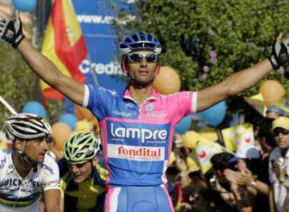 Bennati, del Lampre, al cruzar la meta en Talavera de la Reina.