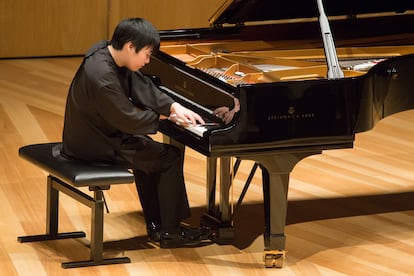 Un momento del recital de Mao Fujita en el Auditorio de Zaragoza, el pasado 16 de septiembre.