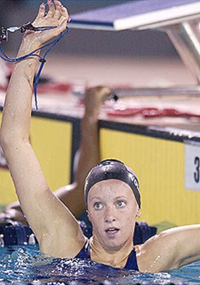 Dana, tras ganar los 200 libres de los Juegos Panamericanos 2003.