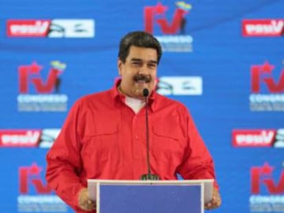 El presidente venezolano, Nicolás Maduro, en el congreso del Partido Socialista Unido de Venezuela (PSUV).