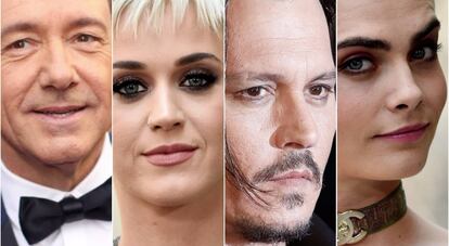 Kevin Spacey, Katy Perry, Johnny Depp y Cara Delevingne.