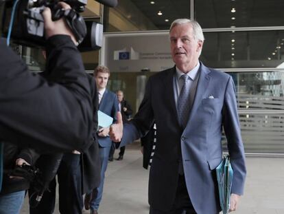 El negociador de la UE Barnier, en Bruselas, el pasado jueves.