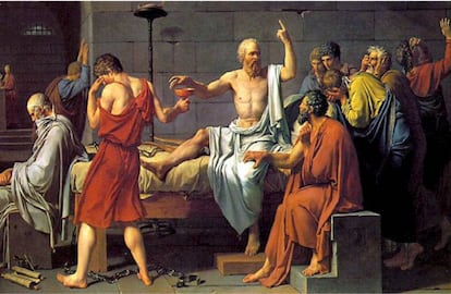'La muerte de Sócrates', obra pintada por Jacques-Louis David en 1787.