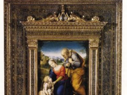 La Sagrada Familia del Cordero, obra de Rafael, enmarcada para el Prado por Cano.