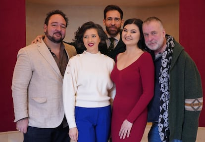 José Miguel Pérez-Sierra (director musical), Lisette Oropesa (Maria Stuarda), Ismael Jordi (Roberto), Aigul Akhmetshina (Elisabetta) y David McVicar (director de escena).