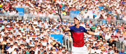 Murray, durante el partido contra Thompson en Queen&#039;s.