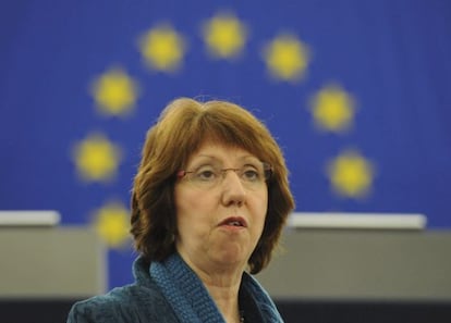 La jefa de la pol&iacute;tica exterior comunitaria, Catherine Ashton, hoy en la Euroc&aacute;mara.