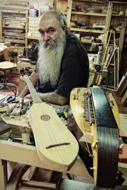 Instrument maker Jesús Reolid in his workshop.