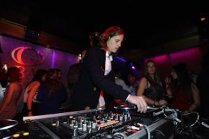 Pierre Sarkozy, son of the ex-French president, DJing in Madrid nightclub Gabana 1800.