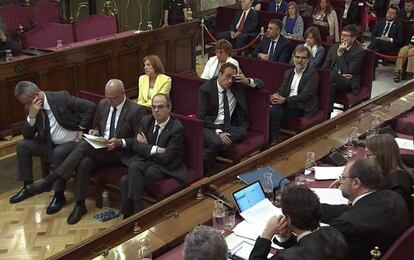 Los acusados, durante una de las sesiones del juicio del