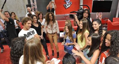 Varios de los participantes del programa musical 'La voz kids'.