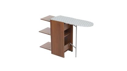Mueble de madera con tabla de planchar plegable