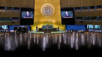 Una sesión de la Asamblea General de la ONU, en su sede de Nueva York, este marzo.