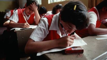 Alumnos en una escuela de Ciudad de M&eacute;xico (M&eacute;xico). 