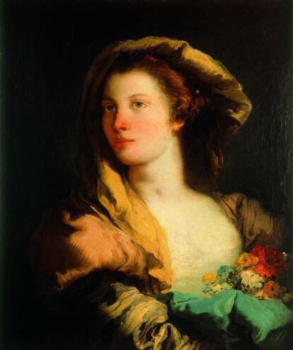 Retrato de joven con pañuelo en la cabeza, s.1768