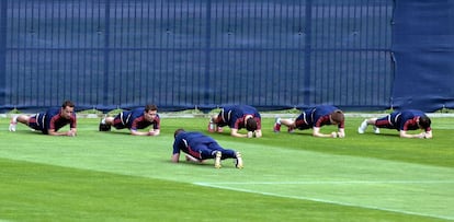 Los jugadores de la selección rusa se entrenan en Sulejowek