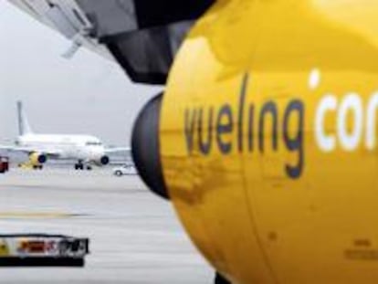 Detalle de un avión de Vueling