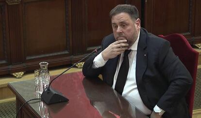 Oriol Junqueras, durante el juicio del 'procés'.