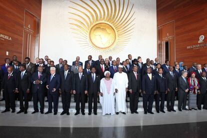 Foto de familia durante la 28&ordf; Cumbre de la UA.