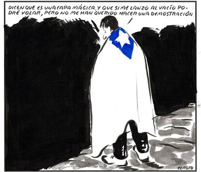 “They told me it’s a magic cape and that if I leap into the abyss I’ll be able to fly, but they didn’t want to show me how it’s done...”