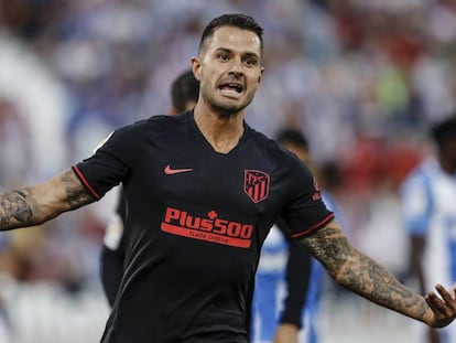 Vitolo celebra su gol al Leganés en Butarque.