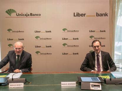 Manuel Azuaga (Unicaja) y Manuel Menéndez (Liberbank)
 UNICAJA/LIBERBANK
 30/12/2020